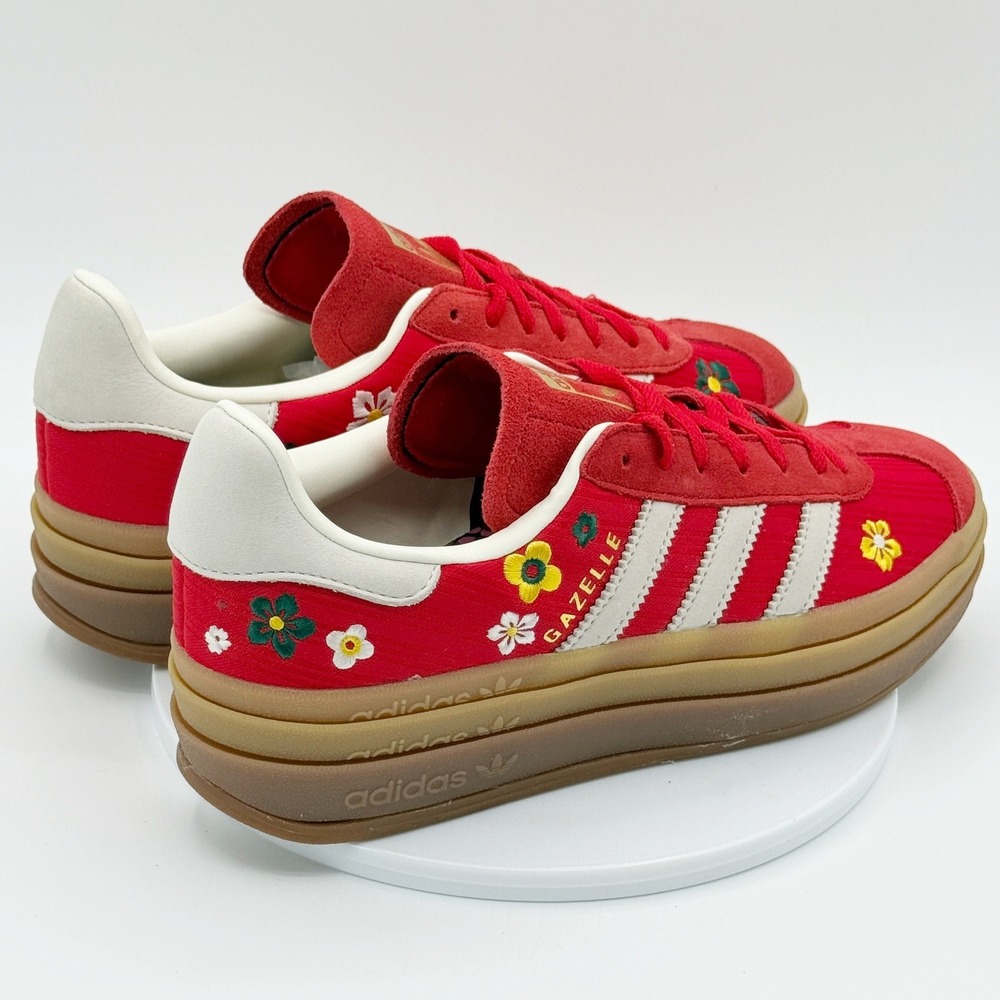 Adidas X Liberty London Gazelle Bold W Size 8 Scarlet White Flowers IH1921, NEW - Picture 7 of 11